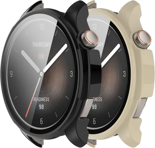 Miniatura 12 de Funda compatible con Amazfit Balance Frame PC funda protectora + película de vidrio templado para Amazfit Balance Smartwatch protectores de pantalla
