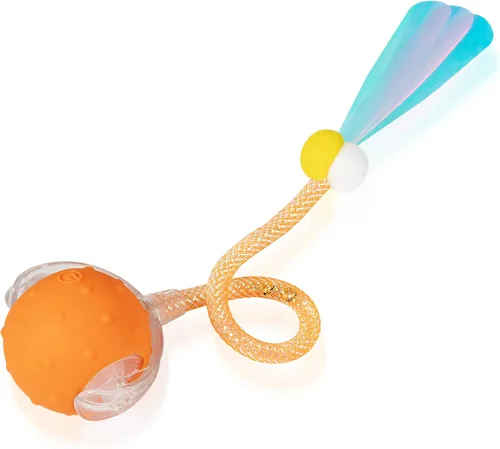 Miniatura 8 de Pelota interactiva de juguetes para gatos de interior, juguete de bola móvil automática de nueva generación 2025 con cola de malla elástica