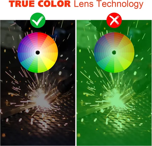 Miniatura 5 de Casco de color verdadero de soldadura con capucha de oscurecimiento automático con rango de sombra ajustable 4/9-13 para máscara de soldador TIG MIG