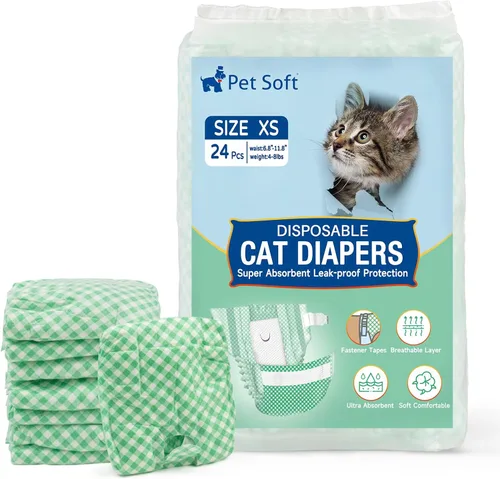 Miniatura 12 de Pet Soft Pañales desechables para gatos – Pañales para perros en período de calor o incontinencia de orina, pañales para perras, pañales ultra