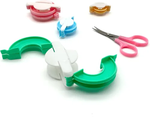 Miniatura 2 de Fabricantes de pompones - Juego de herramientas para hacer pompones de 4 tamaños con tijeras pequeñas, manera fácil de hacer pompones