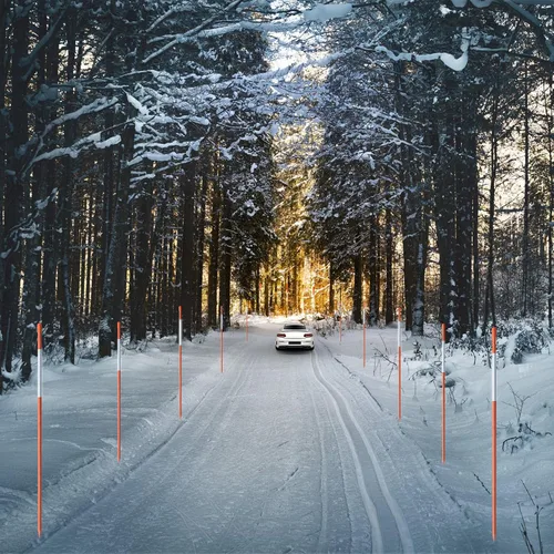 Miniatura 7 de Estacas de nieve marcadores para calzada, estacas para arado de nieve, estacas de jardín de fibra de vidrio naranja con cinta reflectante, apto