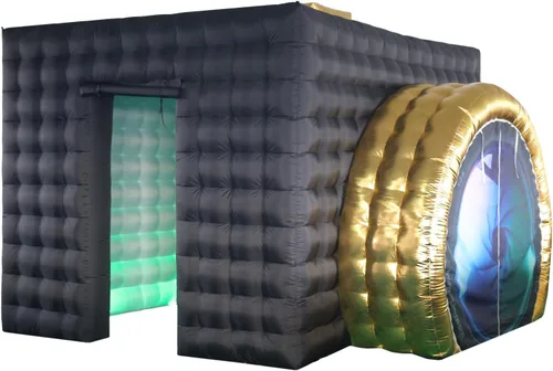 Miniatura 11 de SAYOK Cabina de fotos inflable con luces, tienda de campaña portátil en forma de cámara con forma de cubo con soplador, 11.5 x 9.2 x 8.2 pies