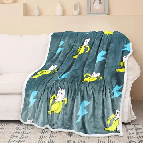 Miniatura 16 de Manta de Sherpa mullida con estampado de tigre; manta supersuave de vellón de visón, manta mullida para la cama y ver televisión, manta mullida