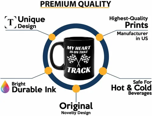 Miniatura 2 de Taza de café Racer de 11 onzas, color negro, On That Track - Fuel Speed Racer Car Guys Circuit Automotriz Racing Boy Regalos para él, papá, hombres