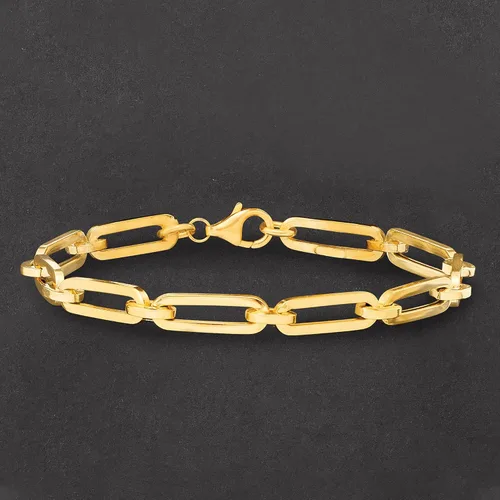 Miniatura 3 de Ross-Simons Italian 14kt Yellow Gold Alternating Paper Clip Link Bracelet