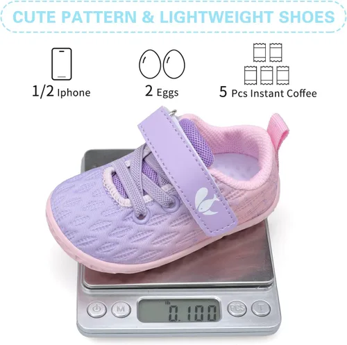 Miniatura 6 de FEETCITY Zapatillas de bebé para niños y niñas, zapatos de primera caminata, zapatos de cuna para recién nacidos, zapatos de meter