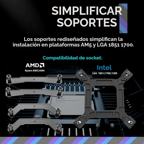 Miniatura 6 de Cooler Master Hyper 212 Spectrum V3 ARGB Enfriador de aire para CPU, ventilador PWM de 120 mm, 4 tubos de calor de cobre, 152 mm de alto, AMD Ryzen