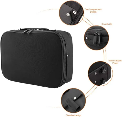 Miniatura 5 de Herramientas de peluquería Almacenamiento Estuche de transporte, Profesional Multifuncional Peluquero Peluquero Diseñador Bolsa de Sesión Cosméticos