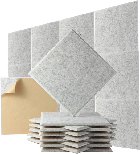 Paneles Acústicos de Pared - Paneles con Cancelación de Ruido para Estudio en Casa y Oficina - Insonorización de Calidad - Paneles de Espuma Gris