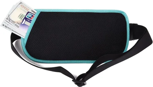 Miniatura 60 de DAITET Cinturón de dinero, soporte para pasaporte, cartera de viaje oculta segura con bloqueo RFID, riñonera encubierta (negro), Negro, Rfid