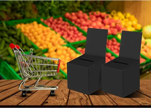 Miniatura 7 de 24 paquetes de cajas de sorteo, caja de votación, caja de sugerencias con ranura, 15.24 x 15.24 x 15.24 cm, cajas de cartón para sorteos con ranura