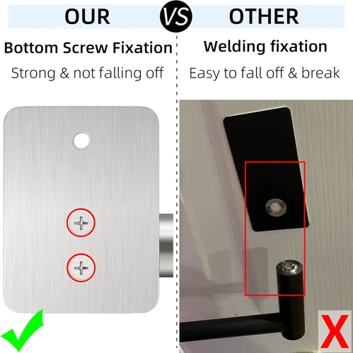Miniatura 4 de Toallero de baño, toallero de 24 pulgadas para montaje en pared de baño, organizador resistente para toallas de mano de baño, barra de toalla Plata