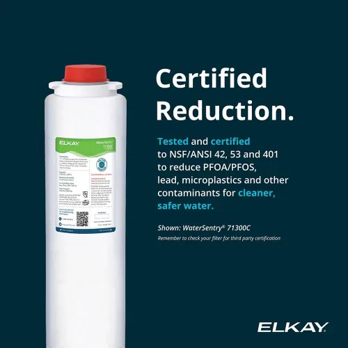Miniatura 13 de Elkay Liv EZ - Dispensador de agua filtrada empotrado para montaje en pared - Alimentado por batería, Certificado NSF, Botón pulsador, Reduce plomo