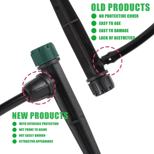 Miniatura 4 de Emisores de riego por goteo para tubo de goteo de 1/4 pulgadas, goteros de riego automático ajustables de 360 grados en estaca de flecha de 5.5