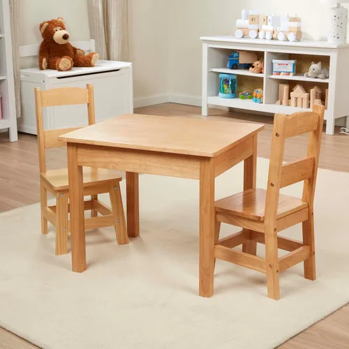 Miniatura 7 de Mesa y sillas de madera Melissa & Doug, talla única , Natural Rubio
