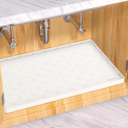 Miniatura 12 de Sdpeia - Tapete para debajo del fregadero, tapete impermeable de silicona mejorado, para proteger los gabinetes de cocina, organizadores y alacenas