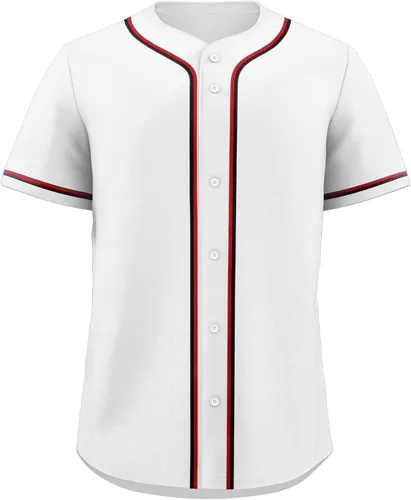 Miniatura 39 de KXK Camiseta de béisbol en blanco para hombre, camisas casuales con botones, manga corta, uniforme deportivo de equipo activo