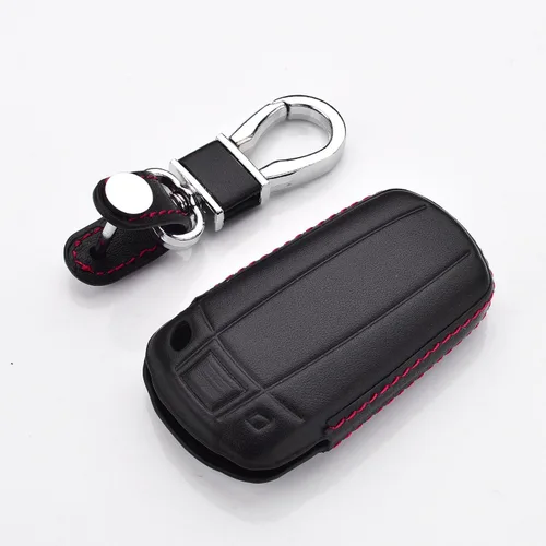 Miniatura 4 de Funda de cuero genuino para llavero para hombres y mujeres para BMW 3 Series 5 Series 6 Series M3 M5 X1 X5 X6 Z4, estuche para llave remota de coche