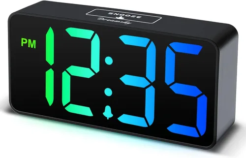Miniatura 17 de DreamSky - Reloj despertador digital pequeño para dormitorio, pantalla de números grandes con atenuador de brillo, reloj de mesa eléctrico con Caja