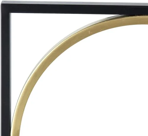 Miniatura 8 de Espejo de pared negro con cuentas de metal ecléctico de 35.6 pulgadas con diseño contemporáneo para dormitorio, sala de reuniones y entrada