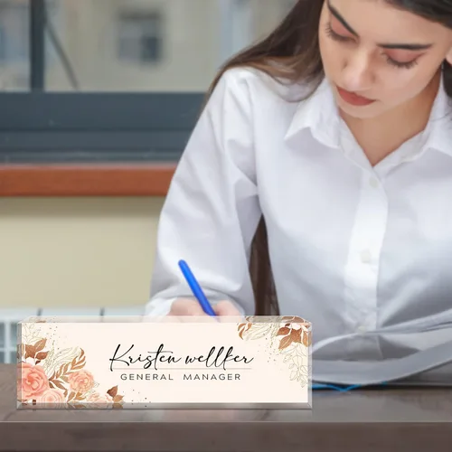 Miniatura 3 de Placa de nombre de oficina personalizada para escritorio, regalos personalizados de agradecimiento a los empleados, placa de nombre de escritorio