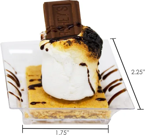 Miniatura 3 de Paquete de 720 pequeños platos cuadrados de plástico transparente para fiestas, mini bandeja para servir aperitivos, platos de postre desechables