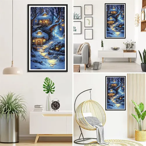 Miniatura 3 de Cabin Winter Diamond Painting Kits for Adults Beginners, 5D Full Drill Diamond Art Kits Gem Art for Home Wall Decor, Rhinestone Embroidery Crafts