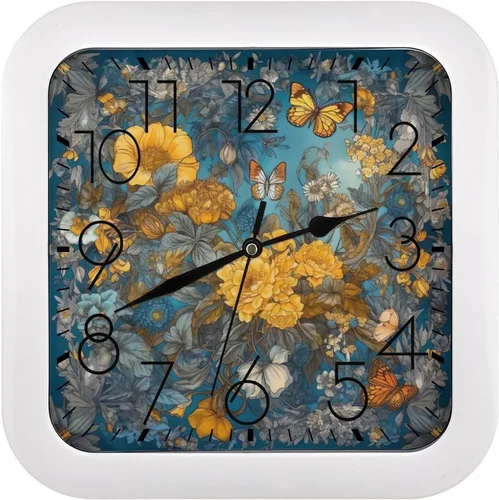 Miniatura 10 de 10" Square Modern Wall Clock,Animal Leopard Jungle Print Kitchen Clocks Wall Battery Operated,Silent Non Ticking Unique Funny Cute Wall Clock for