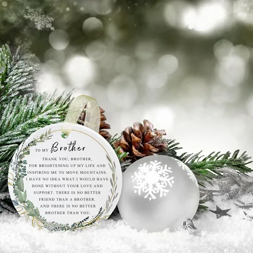 Miniatura 2 de Adornos para hermano 2026, adorno de Navidad para hermano, adorno de Navidad para hermano para siempre, el mejor hermano de siempre, regalo