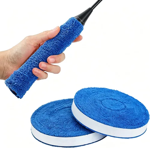 Miniatura 6 de ITODA Toalla de raqueta de tenis de bádminton, pegamento de mano de algodón antideslizante para sudar, raqueta de bádminton, cinta para el sudor