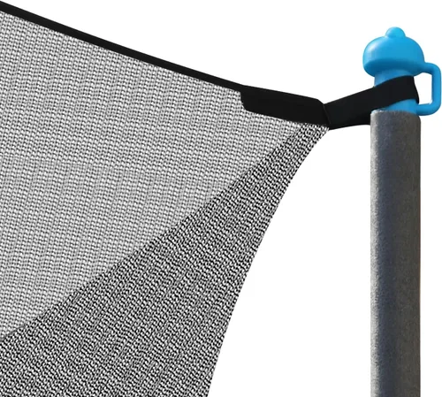 Miniatura 5 de Zoomster Red de recinto para cama elástica con tapa de poste, red de seguridad de repuesto para 6 postes rectos, trampolín redondo, transpirable