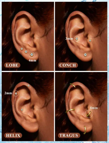 Miniatura 5 de Aretes de nariz de acero quirúrgico 316L, 20G, 18G y 16G, sin rosca, aretes de lóbulo para cartílago, cartílago, oreja, labio, piercing para mujeres