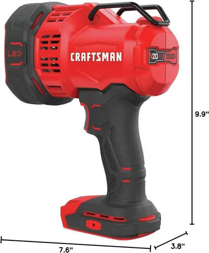 Miniatura 7 de CRAFTSMAN Luz de trabajo LED V20, linterna de foco, 2500 lúmenes, focos recargables de mano, inalámbrico, solo herramienta (CMCL060B)