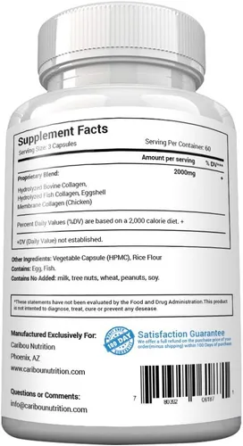 Miniatura 4 de Multi Collagen Pills - 180 pastillas de colágeno - Cápsulas de colágeno tipo I, II, III, V y X - Mezcla única de cápsulas de péptidos de colágeno