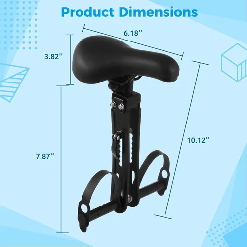 Miniatura 7 de Lnrueg Asiento de bicicleta para niños para bicicleta de adulto, asiento de bicicleta para niños con manillar y pedales de pie, asiento de bicicleta