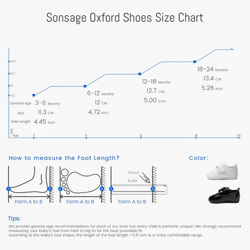 Miniatura 6 de Sonsage Zapatos Oxford para bebés y niñas, mocasines de piel sintética, antideslizantes, unisex, clásicos, suela suave, recién nacido, caminar
