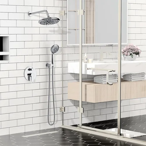 Miniatura 7 de SR SUN RISE Grifo de ducha – Sistema de cabezal de ducha multifuncional de alta presión de 10 pulgadas con accesorios de cabezal de ducha de mano