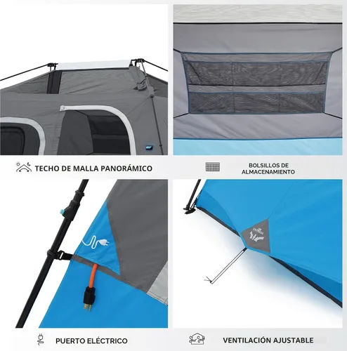 Miniatura 8 de CORE Instant Cabin Tents with LED Lights Family Multi Room Lighted Pop Up Tents for Camping Included Storage Pockets for Camping Accessories
