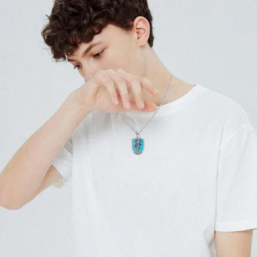 Miniatura 149 de Collar con colgante de plata de ley 925 con medalla de San Patrón, joyería religiosa para hombres y mujeres, con cadena de acero inoxidable 316L