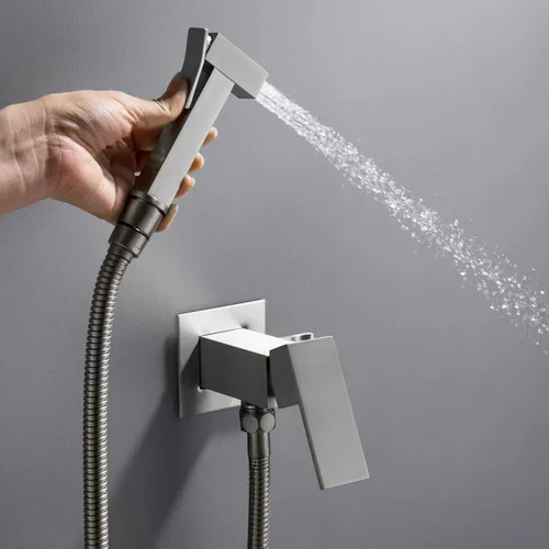 Miniatura 6 de SHAMANDA Rociador de bidé de agua tibia para inodoro con válvula de instalación en bruto de latón caliente y fría, juego de accesorio de bidé