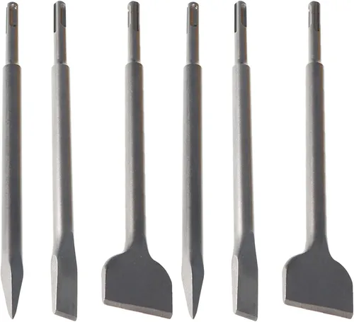 Miniatura 2 de ALL-CARB Juego de 6 brocas de acero 40Cr para hormigón – Brocas de martillo giratorio que incluyen cincel de punta, cinceles planos de 0.787 in