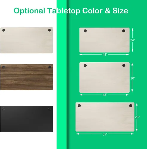 Miniatura 3 de COSTWAY Mesa universal de 48 x 30 pulgadas, escritorio de madera maciza de una sola pieza para marco de escritorio estándar y ajustable en altura
