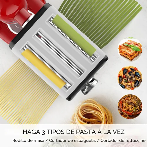 Miniatura 2 de Accesorio para máquina de pasta para todos los mezcladores Kitchenaid, accesorios para mezclador de fideos Kitchen Aid 3 en 1 incluyendo rodillo