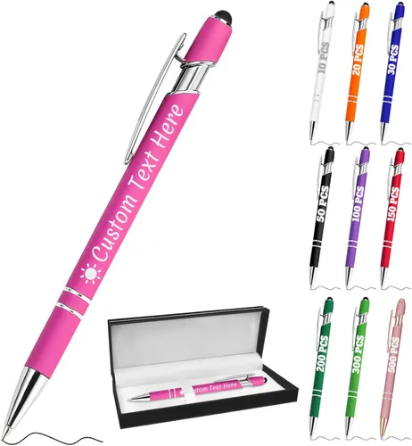 Miniatura 17 de Bolígrafos personalizados con grabado de nombre personalizado, bolígrafos de punta de lápiz con punta de lápiz personalizada, bolígrafos de Azul