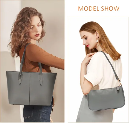 Miniatura 7 de Monederos y bolsos de mano para mujer, bolsos de hombro con asa superior, juego de 3 piezas