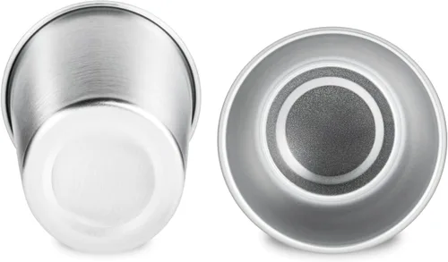 Miniatura 3 de MEWAY Vasos de acero inoxidable de alta calidad de 16 onzas (paquete de 8) – Vasos de metal de alta calidad – Vaso apilable duradero, vasos
