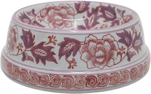Miniatura 13 de Aimusego Plato chino de cerámica azul de 6.7 pulgadas para alimentos y agua para perros pequeños y medianos/gatos, tazón antideslizante de porcelana