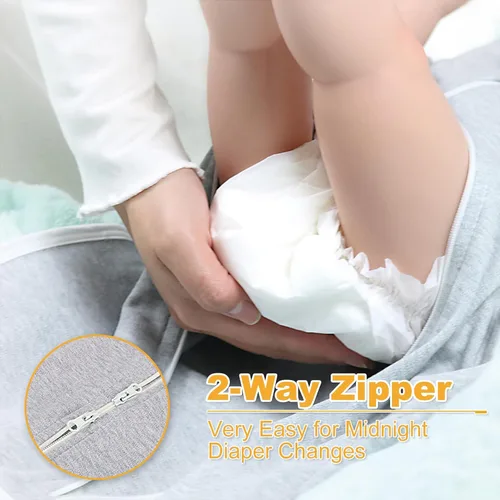 Miniatura 4 de Swaddle Newborn Age 3-6 Months, 2-Pack Newborn Swaddle Sack with 2 Way Zipper, 100% Cotton Arms Up for Newborns, Arms Out, 0.5 Tog Baby Sleep Sack