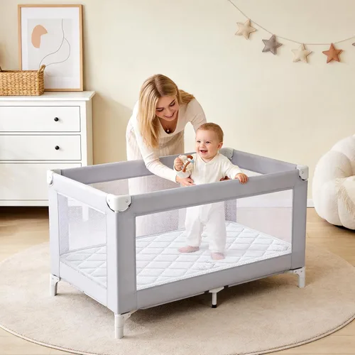 Miniatura 2 de Feisaibaoly Colchón Pack and Play (38 "x26 "x1.5), tela amigable con la piel, suave, transpirable y silencioso, proporciona soporte amigable